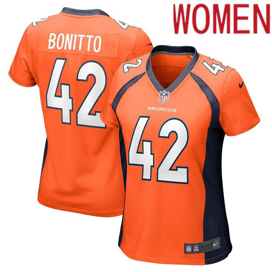 Women Denver Broncos #42 Nik Bonitto Nike Orange Game Player NFL Jersey->women nfl jersey->Women Jersey
